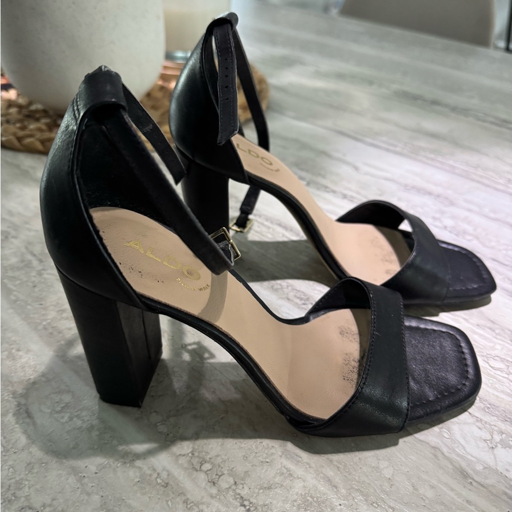 Aldo Black Strappy Heels